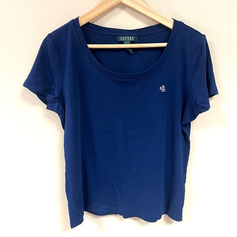 Ralph Lauren navy scoop neck with white emblem XL